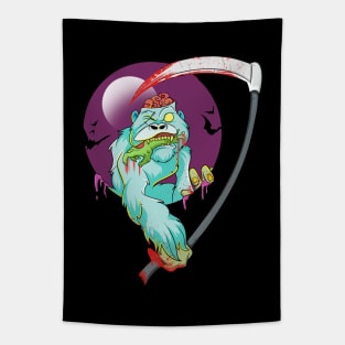 Funny Monkey Grim Reaper Zombie Tapestry