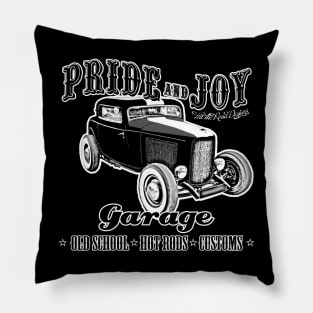 Pride and Joy Hot Rod Garage for dark backgrounds Pillow
