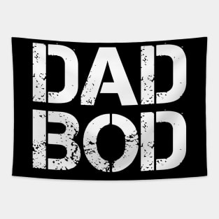 Dad Bod Rough Strong 90s White Stencil Text Tapestry