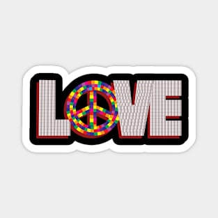 Love & Peace Colorful Magnet