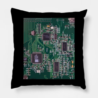 green circuit board Pillow