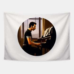 A Legend Is Playing The Piano Tapestry