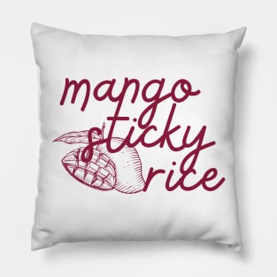 mango sticky rice - maroon red - with sketch Pillow