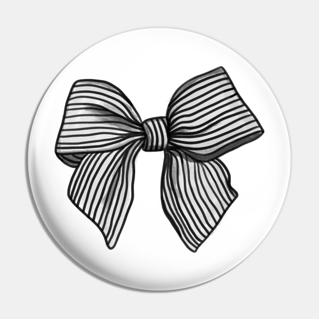 Coquette Black and White Bow Pin by YourGoods