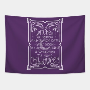When Witches Go Riding - White Print Tapestry