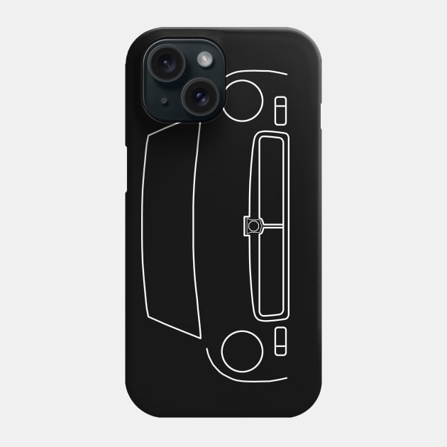 MGB classic car outline graphic (white) Phone Case by soitwouldseem