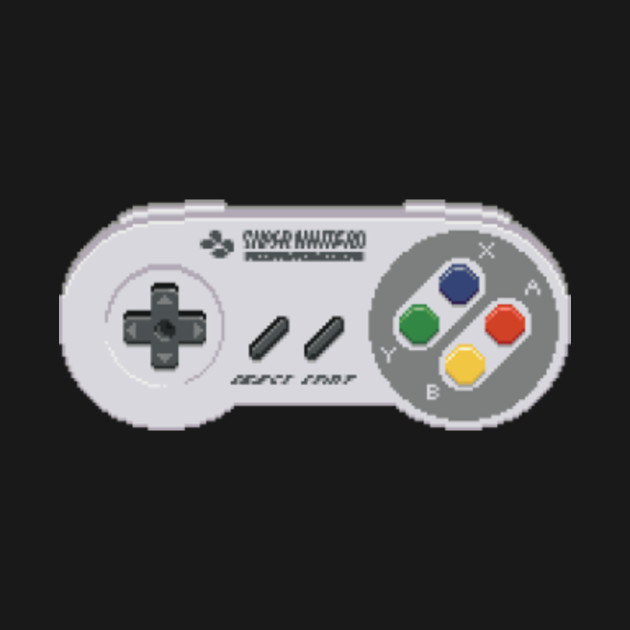 Pixel Art SNES Controller - Nintendo - T-Shirt | TeePublic