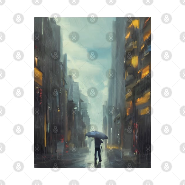 Raining with an Umbrella. by HappyRandomArt