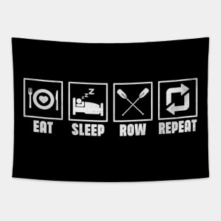 Eat Sleep Row Repeat - Rowing Rower Crew Funny Tapestry