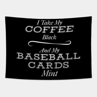 Coffee Black and Baseball Cards Mint Tapestry