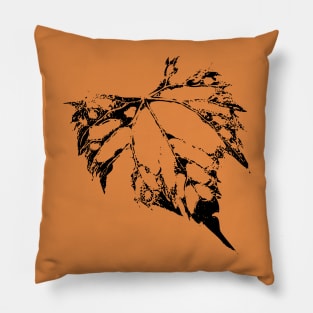 Black Leaf Skeleton Pillow