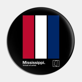 Mississippi State Flag  // Original Minimalist Artwork Poster Design Pin