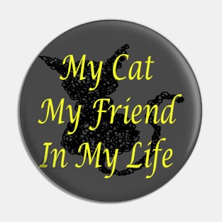 Scribble Black Cat Pin