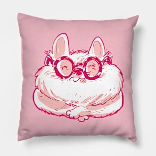 funny cartoon cat looks like a nerd Pillow