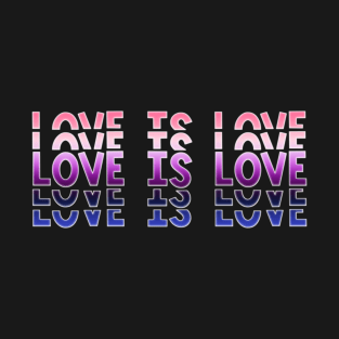 Retro Love is Love Genderfluid Stacked Letters Queer Pride T-Shirt