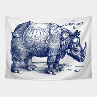 Albrecht Durer's Rhinoceros in Blue Tapestry