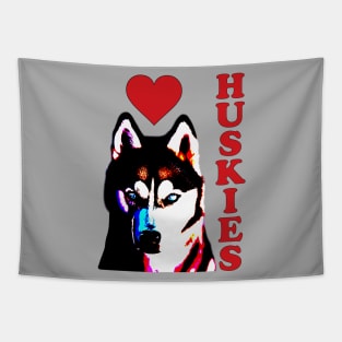 Love Huskies Tapestry