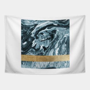 Ocean golden geometric marble Tapestry