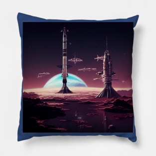 Interplanetary Spaceport Pillow