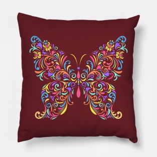 butterfly floral illustration Pillow
