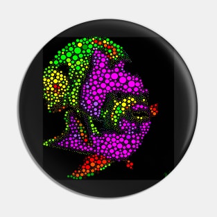 Angel Fish Abstract Circles and Stars Pin