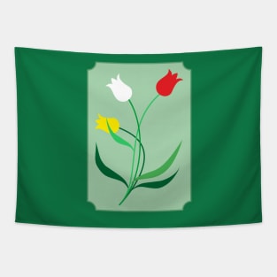 Spring, tulips in 3 colors Tapestry