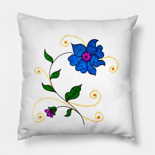 blue flower Pillow