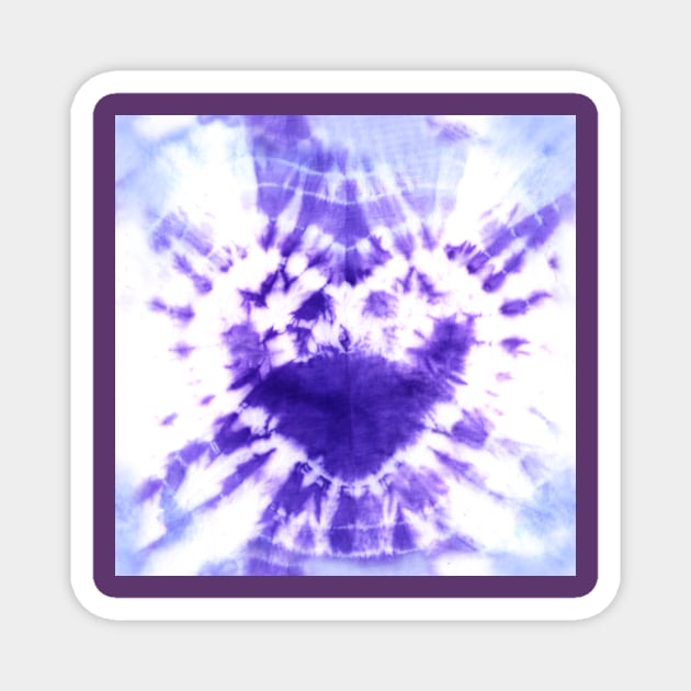 Tie-Dye Purple Heart Magnet by Carolina Díaz
