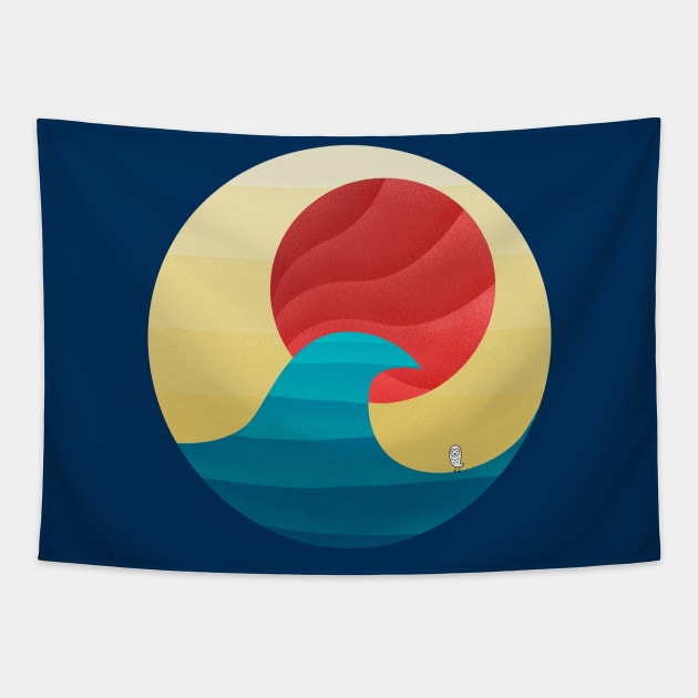 The perfect summer wave Tapestry by OwlyChicStudio