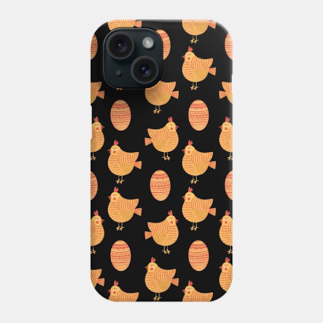 The cute yellow and red chicken and egg pattern, version 4 Phone Case by iulistration