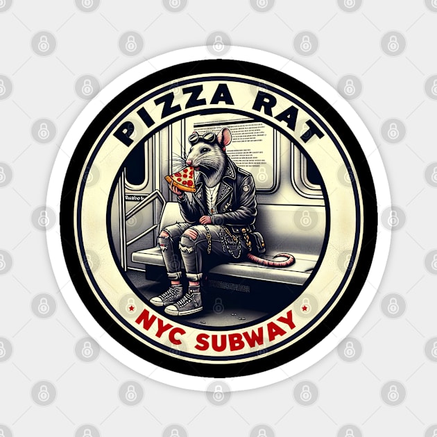 Pizza Rat New York Subway NYC Subway Train Magnet by Nysa Design