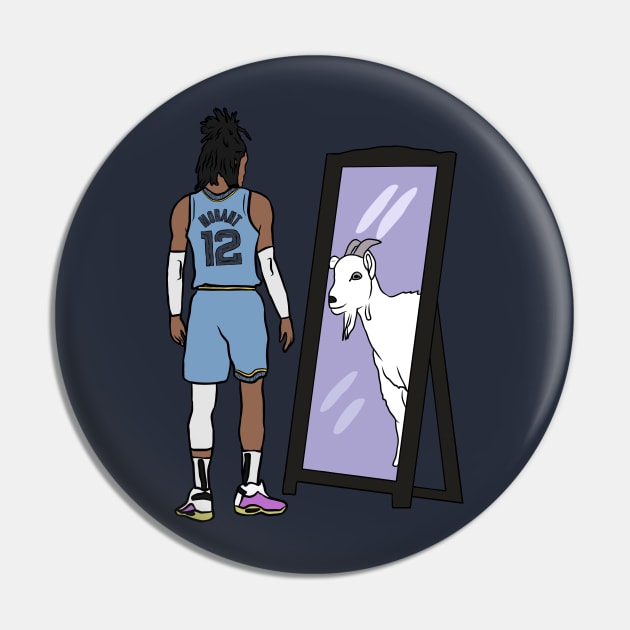 Ja Morant Mirror GOAT Pin by rattraptees