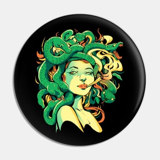 Sexy Medusa Smoking Greek Mythology Snakes Pin