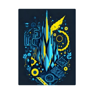 Abstract Colorful Blue Mountain T-Shirt