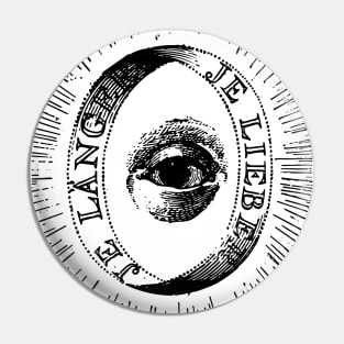 Black and White Alchemic Eye Illustration Pin