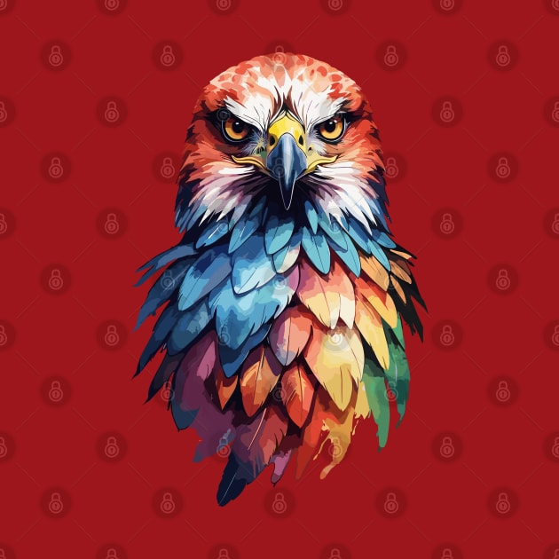 Colorful Red Tailed Hawk Portrait Design by TF Brands