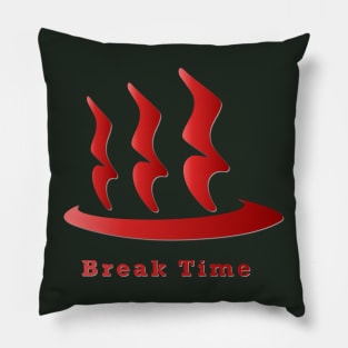 Quarter Rest & Hot Spa Logo - Dark Green BackGround Pillow