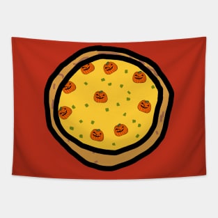 Halloween Pizza Pumpkin Pie Tapestry