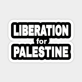 LIBERATION FOR PALESTINE - White - Front Magnet