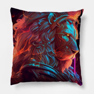 lion warrior king of beasts Pillow