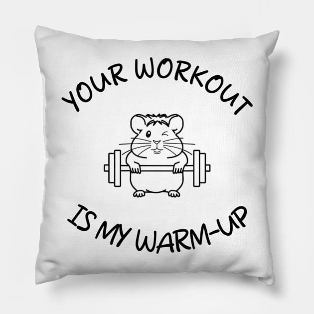 Hamster Powerlifting Champion Pillow by Pawsitive2Print