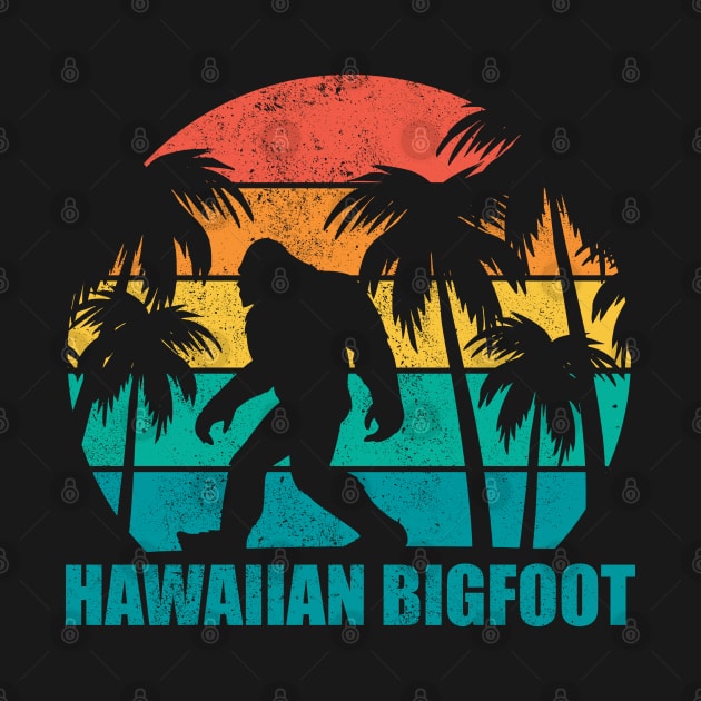 Hawaiian Bigfoot Vintage Retro Sunset Distressed by Metal Works