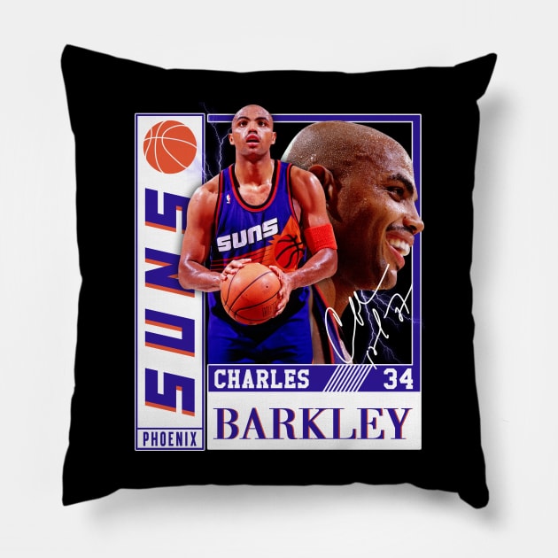 Charles Barkley The Chuck Basketball Legend Signature Vintage Retro 80s 90s Bootleg Rap Style Pillow by CarDE