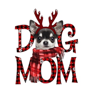 Black Chihuahua Mom Christmas Dog Mom Dog Lovers T-Shirt