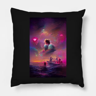 Love in the Sky Dream Art Pillow