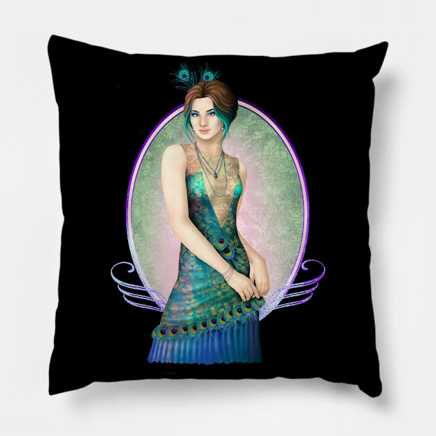 1920s Silver Screen Starlet Pillow by CatAstropheBoxes