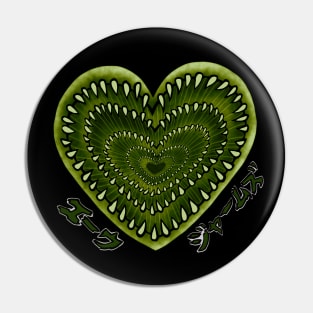 Green heart Pin