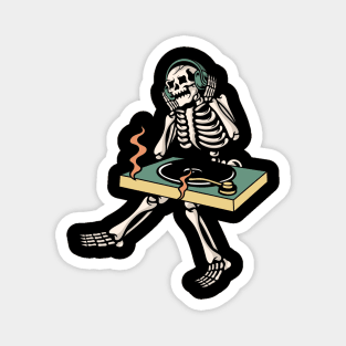 Dj Skull, Musician Skull, Musician Skeleton, Dj Lover Magnet