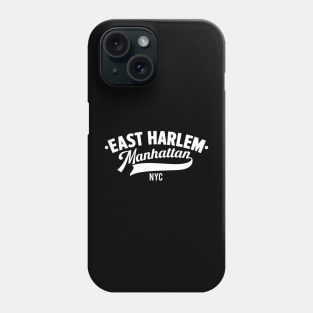 East Harlem Manhattan Minimal Typo Art - T-Shirt & Apparel Design Phone Case