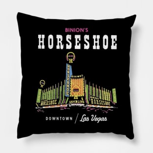 Binion's Horseshoe Hotel Casino Vintage Retro Las Vegas Pillow